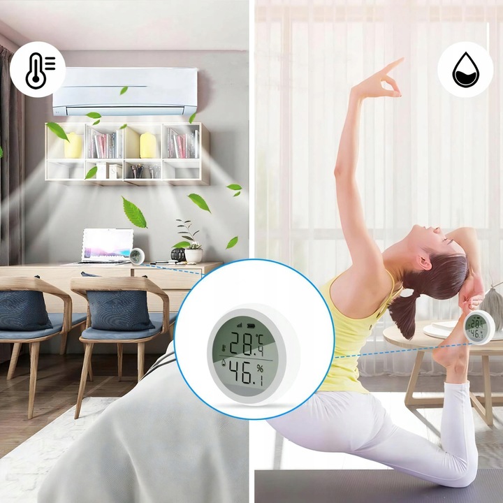 Czujnik Temperatury i Wilgotności ZigBee TUYA LCD Smart Life Dom