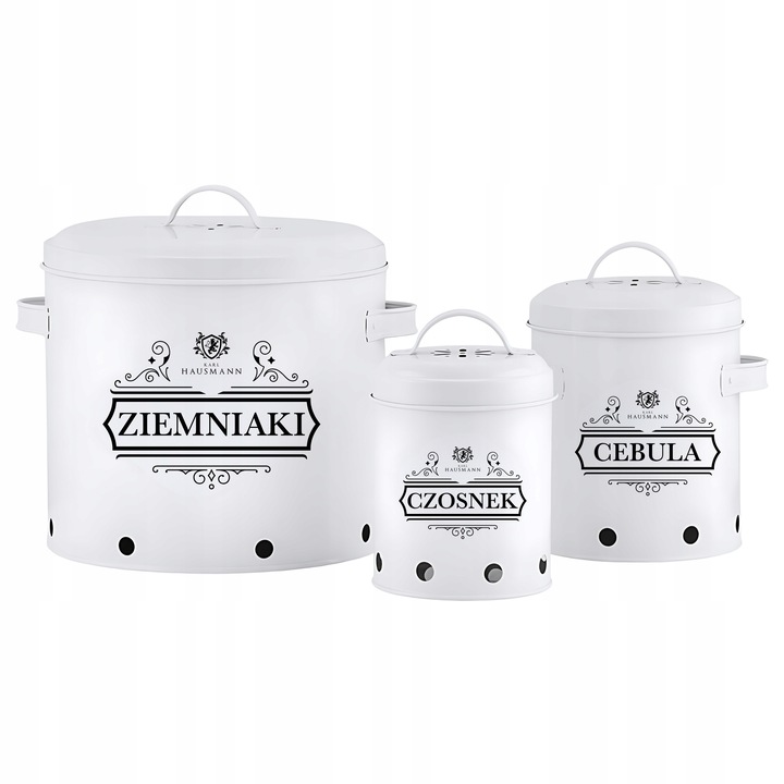 POJEMNIKI NA ŻYWNOŚĆ CZOSNEK CEBULA ZIEMNIAKI ZESTAW POJEMNIKÓW
