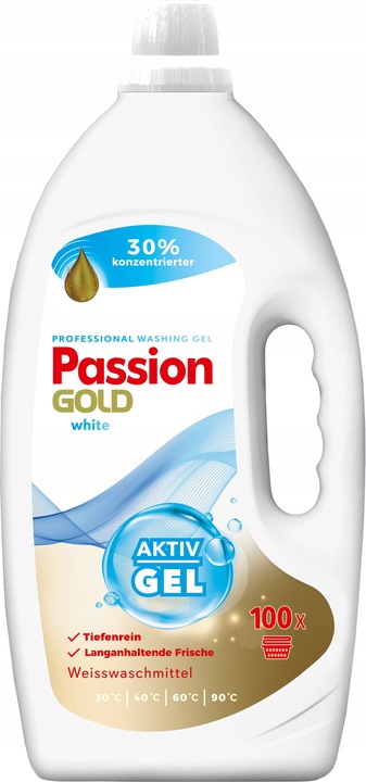 PASSION GOLD Żel do Białego 100 Prań 4L