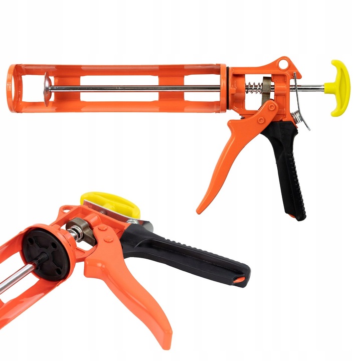 PISTOLET WYCISKACZ do silikonów kartuszy klejów uszczelniaczy SOLIDNY