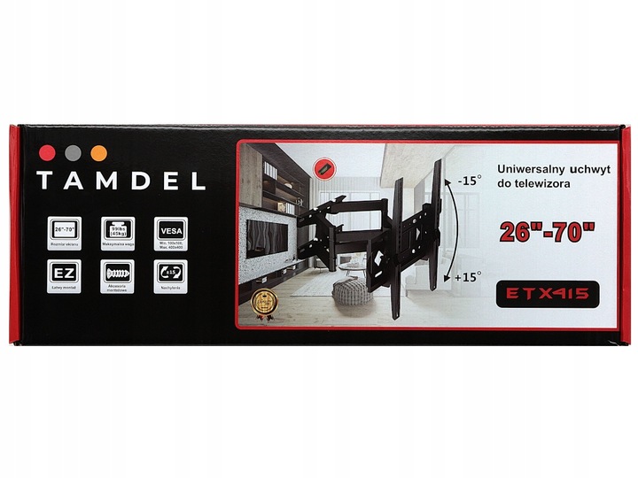 UCHWYT DO TELEWIZORA 26-70 CALI obrotowy EXTRA MOCNY wieszak TV stelaż hak