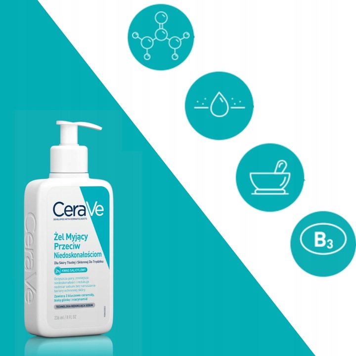 CeraVe Nawilżający Żel-Krem Oil Control + Żel Przeciw Niedoskonałościom