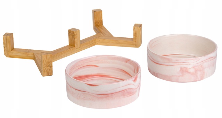 MISKA dla psa kota PODWÓJNA CERAMICZNA 2 x 400ml