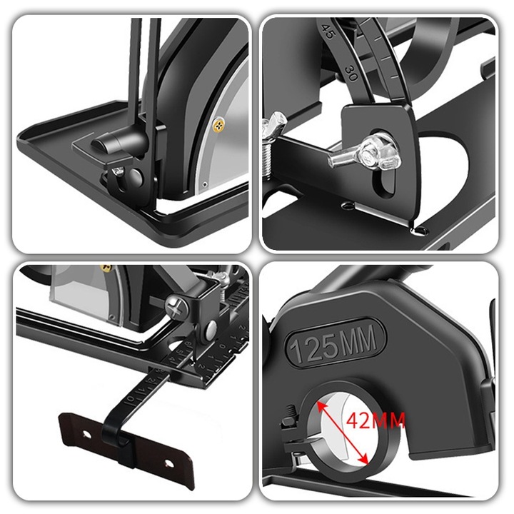 Adapter prowadnica z odsysaczem do szlifierki kątowej 125mm osłona