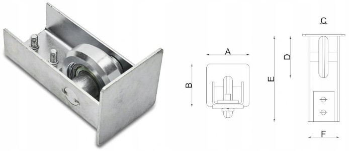 WÓZEK WÓZKI ROLKI DO BRAMY PRZESUWNEJ ZESTAW 80x80