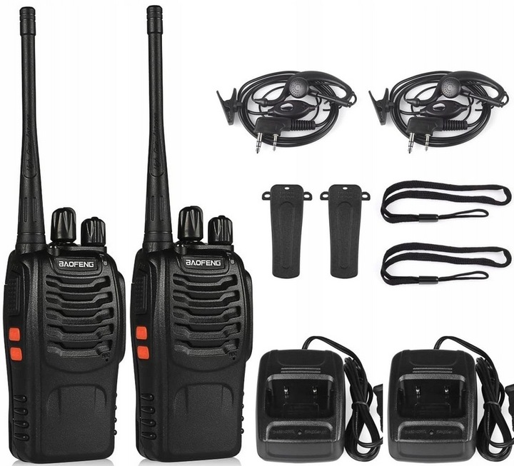 2x WALKIE TALKIE Krótkofalówki BAOFENG BF-888S Radiotelefon PMR DUŻY ZASIĘG