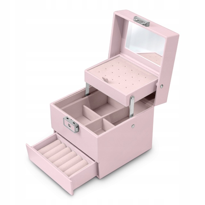 PUDEŁKO SZKATUŁKA NA BIŻUTERIĘ KUFEREK ORGANIZER