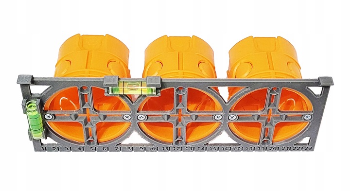 WZORNIK SZABLON DO WYMIAROWANIA OTWORÓW PUSZEK ELEKTRYCZNYCH ZESTAW