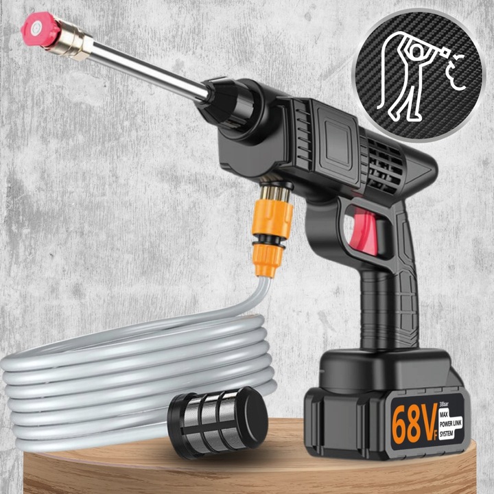 AKUMULATOROWA MYJKA CIŚNIENIOWA DO OGRODU, OKIEN I KOSTKI, ZESTAW