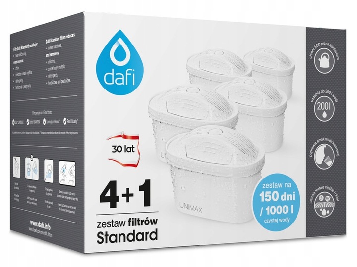 Wkład filtrujący DAFI Standard Unimax (4+1 szt.)