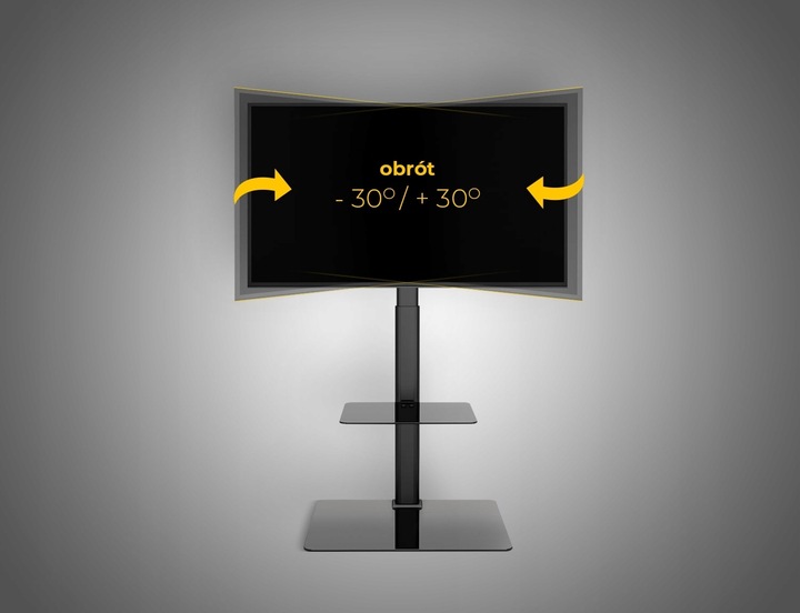 Podłogowy STOJAK TV pod telewizor z półką Uniwersalny Obrotowy