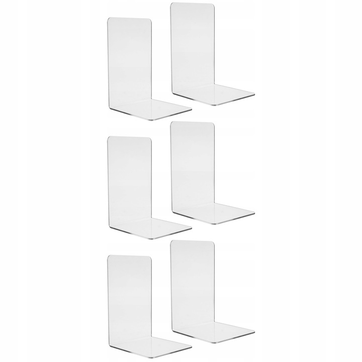 Podpórki do Książek Stojak Podpórka 6x Przezroczyste Plexi Stojaki
