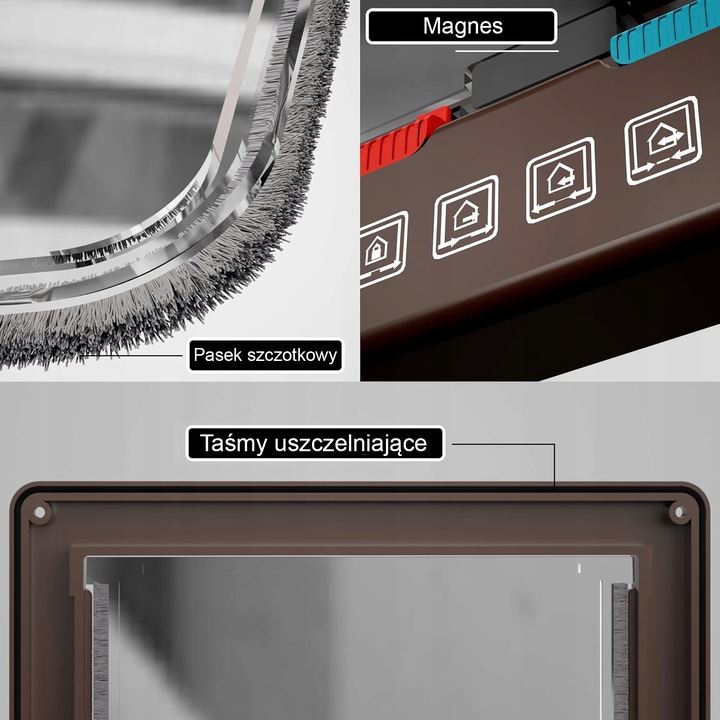 DRZWICZKI TUNEL Z KLAPĄ DLA KOTA/PSA BRĄZOWY M brąz