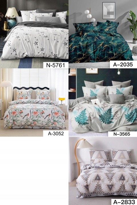 POŚCIEL 200x220 +2x POSZEWKA +PRZEŚCIERADŁO DESIGN