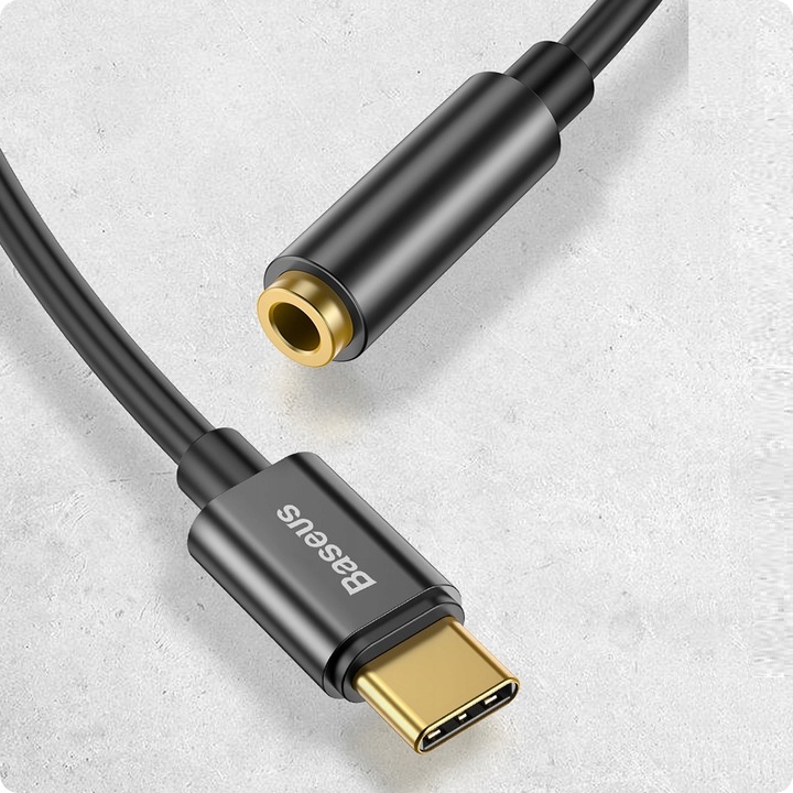 BASEUS ADAPTER PRZEJŚCIÓWKA AUDIO USB-C TYP-C - MINI JACK 3.5MM AUX DAC