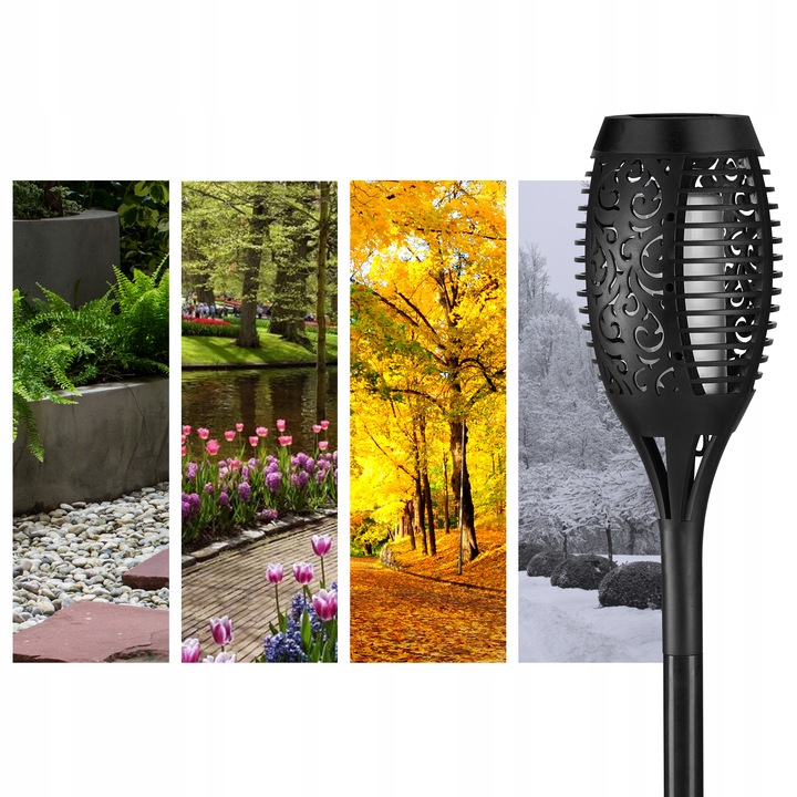 4x Lampa solarna LED POCHODNIA efekt OGIEŃ PŁOMIEŃ