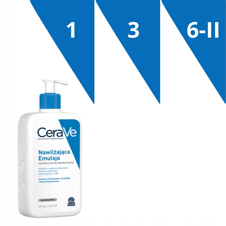 Emulsja Nawilżająca CeraVe Skóra Sucha i Bardzo Sucha, Twarz i Ciało 473ml