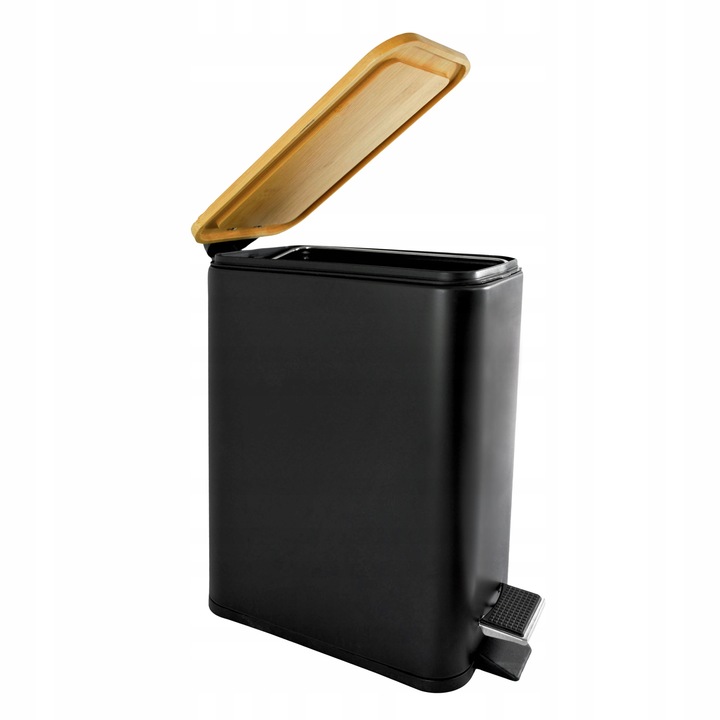 Kosz pojemnik na śmieci z przyciskiem nożnym 6l duży CZARNY LOFT SOLIDNY
