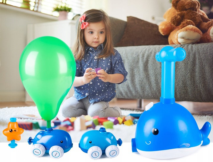 WYRZUTNIA SAMOCHODÓW RAKIET NAPĘD BALONOWY INTERAKTYWNA AUTO POMPKA PREZENT