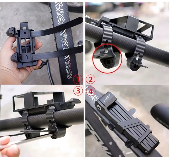 Blokada rowerowa składana PAKKO z uchwytem i 2 kluczami 85cm (E011)