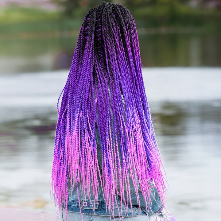 6X WŁOSY SYNTETYCZNE DO WARKOCZYKÓW OMBRE ZESTAW WŁOSÓW DOCZEPY 130CM