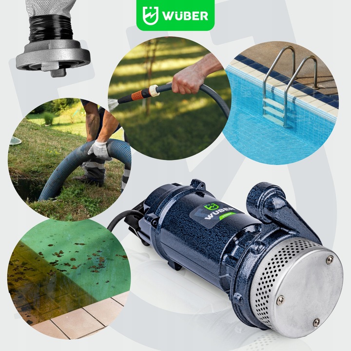 POMPA DO WODY CZYSTEJ BRUDNEJ ŚCIEKÓW SZAMBA Z SITKIEM ZANURZENIOWA 1"