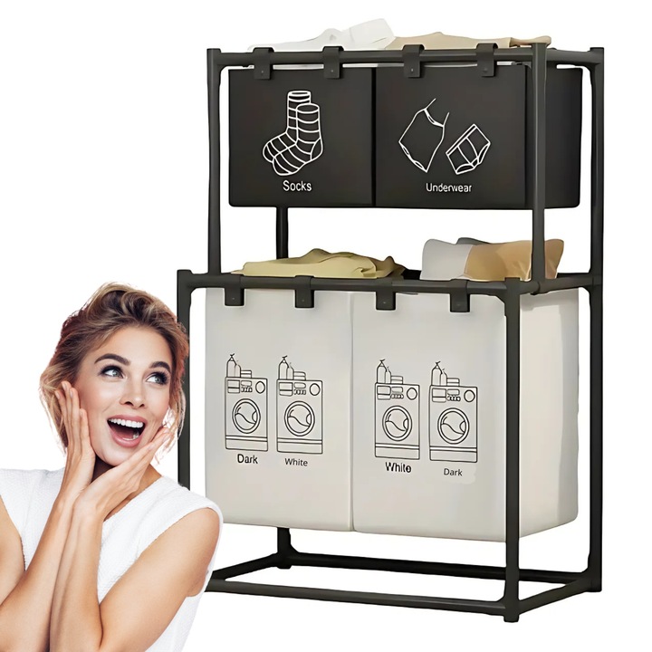 KOSZ NA PRANIE BIELIZNĘ POJEMNIK DUŻY DO PRANIA SKŁADANY WOREK