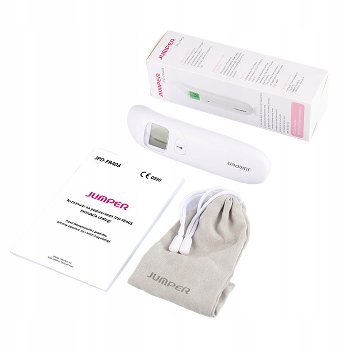 MEDYCZNY termometr bezdotykowy podczerwień do ucha czoła JUMPER JPD-FR403