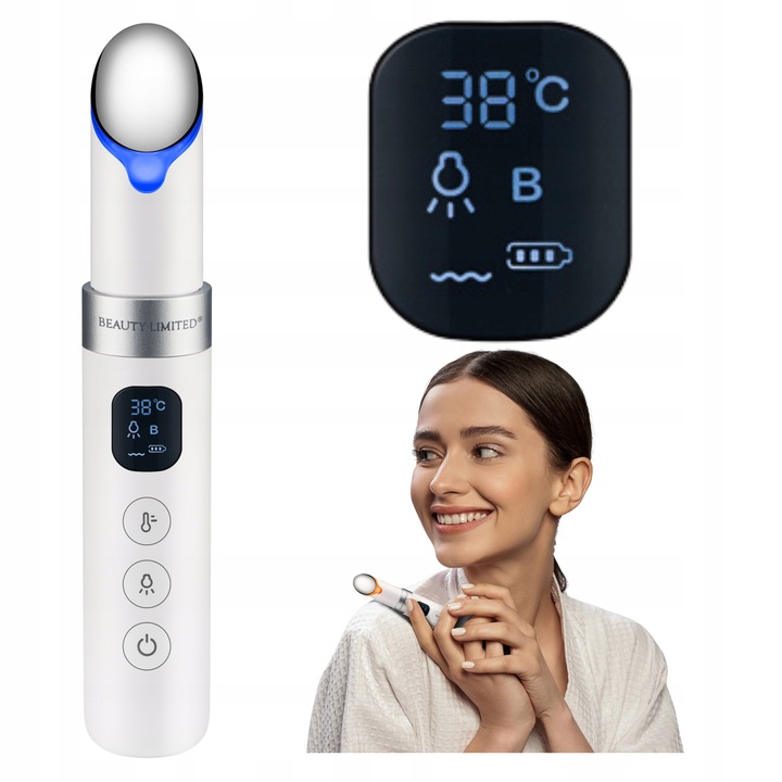 Masażer do twarzy oczu i ust 3w1 LED wibracje ciepło EyeCare Beauty