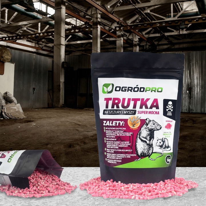 TRUTKA MEGA MOCNA GRANULAT Na Szczury Myszy Gryzonie Deratyzacja 1 KG