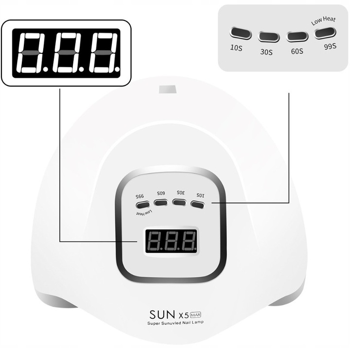 Lampa Do Paznokci Manicure Profesjonalna Mocna UV/LED SUN x5 Max 80W