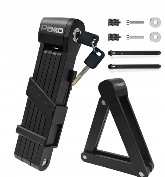 Blokada rowerowa składana PAKKO z uchwytem i 2 kluczami 85cm (E011)