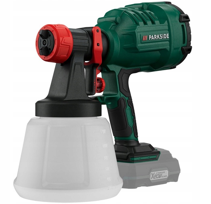 AKUMULATOROWY PISTOLET MALARSKI PARKSIDE PFSA B2 20V ZESTAW AGREGAT +