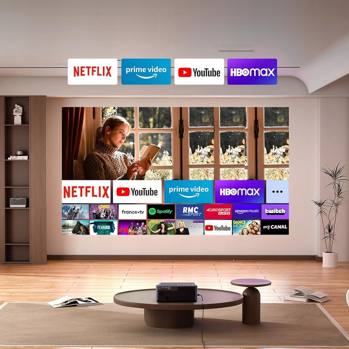 PROJEKTOR RZUTNIK 30000LM WIFI ANDROID SMART TV FULL HD 4K AUTOFOCUS