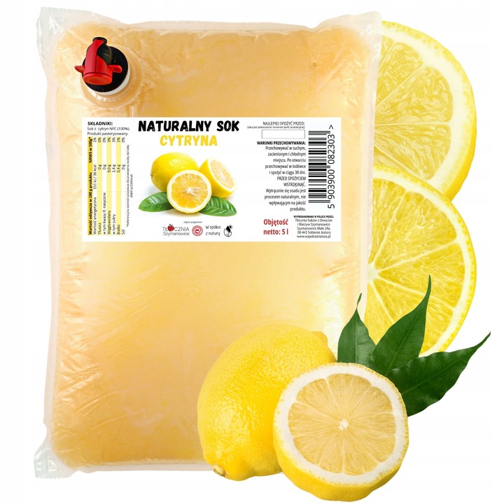 SOK Z CYTRYNY 100% CYTRYN TŁOCZONY CYTRYNOWY NFC 5