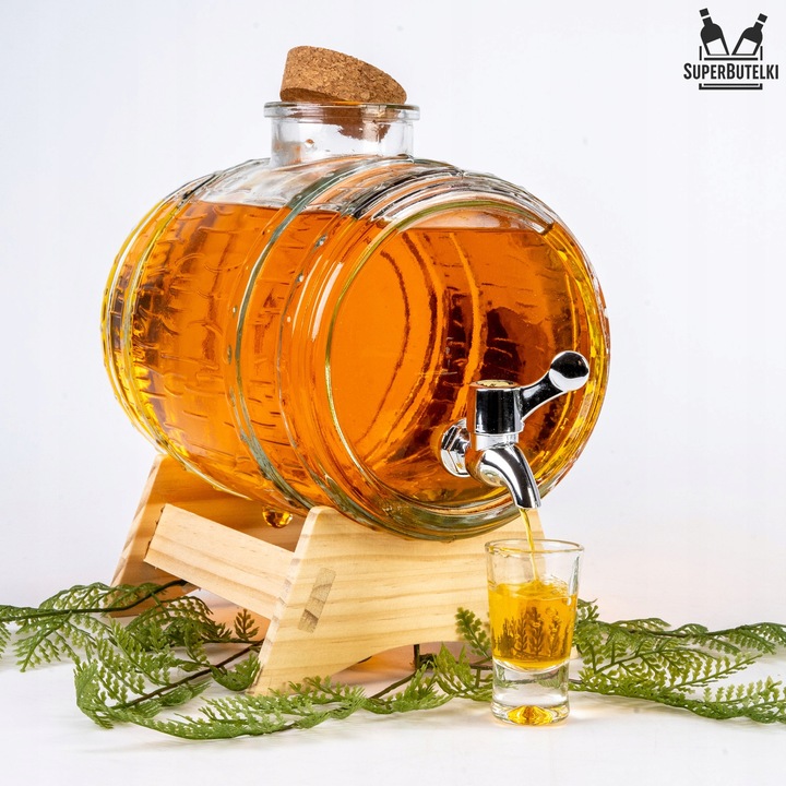 BECZKA SZKLANA 3L BECZUŁKA ANTAŁEK NA NAPOJE LEMONIADĘ WÓDKĘ WINO BIMBER