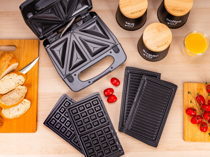 OPIEKACZ DO KANAPEK SANDWICH GRILL ELEKTRYCZNY GOFROWNICA 3-w-1