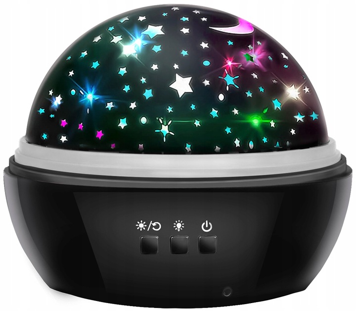 Obrotowa Lampka Nocna Projektor Nieba Gwiazd 2w1