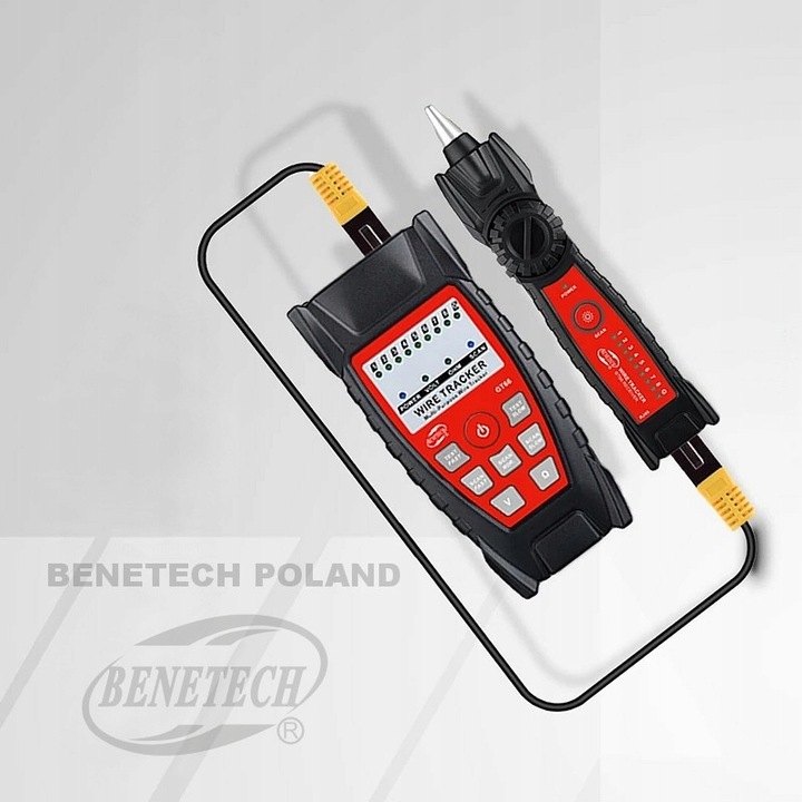 TESTER KABLI SIECIOWYCH Z SONDĄ SZUKACZ PAR PRZEWODÓW SIECI RJ45 RJ11 +ETUI