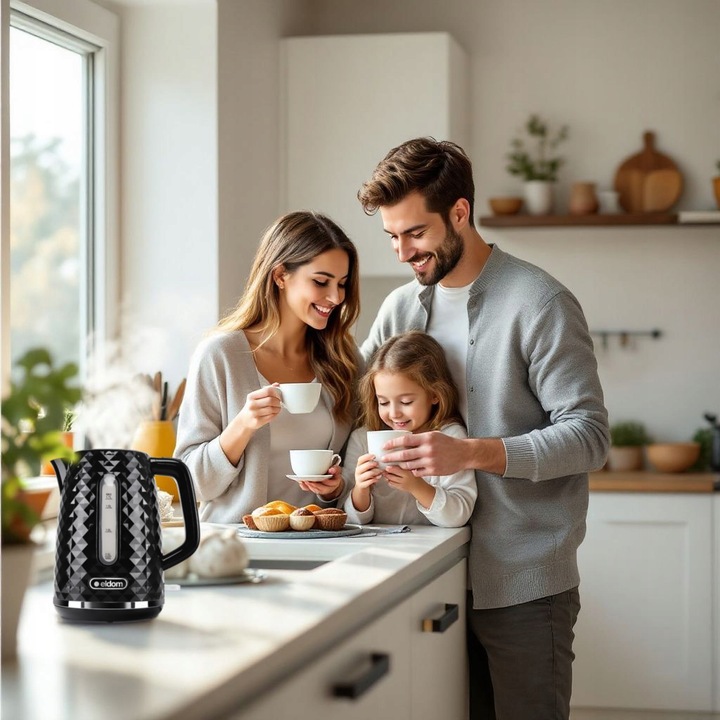 Czajnik elektryczny bezprzewodowy czarny ELDOM C280B 1,7L 2200W cichy