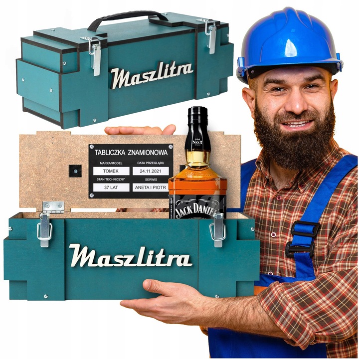 Prezent na 18-99 urodziny dla Taty Kolegi skrzynka na alkohol Maszlitra