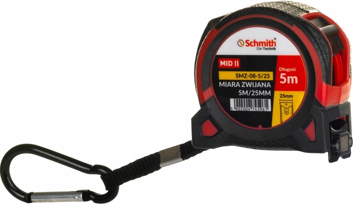SCHMITH MIARA METRÓWKA MIARKA ZWIJANA 5m x 25mm