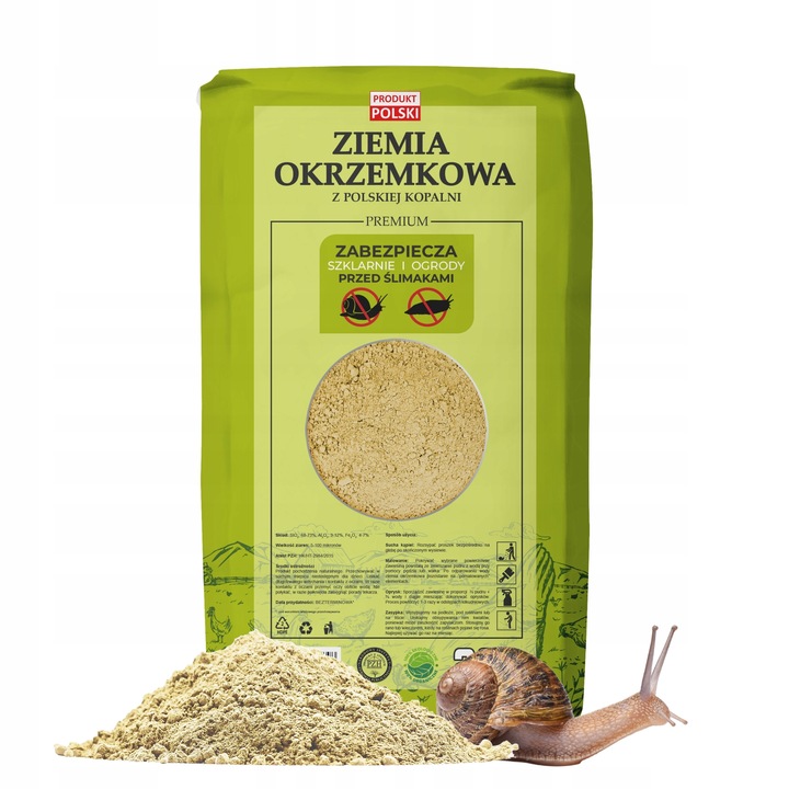 DIATOMIT NATURALNA ZIEMIA OKRZEMKOWA WSPARCIE DLA ROŚLIN 19KG/20KG / 40L