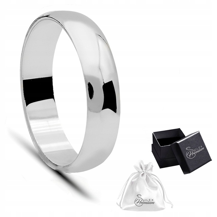 Obrączka Męska srebrna pr. 925 Polerowany Pierścionek szer. 5 mm | r. 22