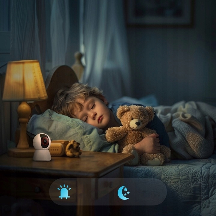 OBROTOWA ELEKTRONICZNA NIANIA BEZPRZEWODOWA KAMERA WIFI WEWNĘTRZNA UHD 3MP