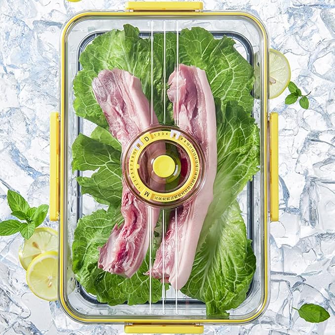 POJEMNIK NA ŻYWNOŚĆ DO LODÓWKI NA WĘDLINY HERMETYCZNY Z DATOWNIKIEM