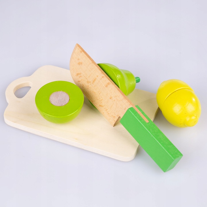 DREWNIANE OWOCE I WARZYWA DO KROJENIA NA RZEPY NÓŻ DESKA KINDERPLAY