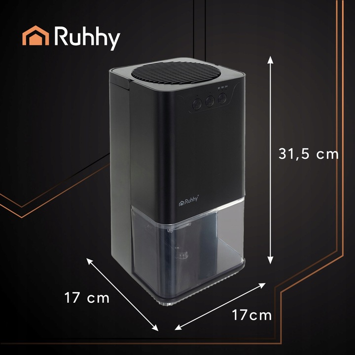 Osuszacz Powietrza Pochłaniacz Wilgoci Cichy Podświetlenie LED + Timer