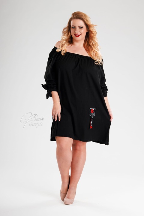 Tunika oversize sukienka czarna plus size