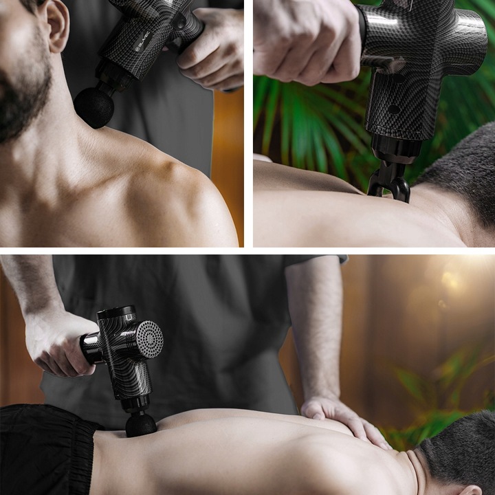 Pistolet Do Masażu Masażer Do Ciała Szyi Karku Pleców Stóp + 6 Końcówek Pro